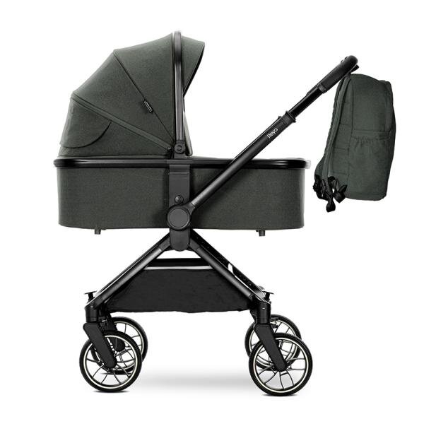 LORELLI Carucior 2 in 1 pentru copii Reya Green cadru din aluminiu suspensii geanta cos individual cu maner de transport maner si sezut reversibile greutate suportata 22 kg