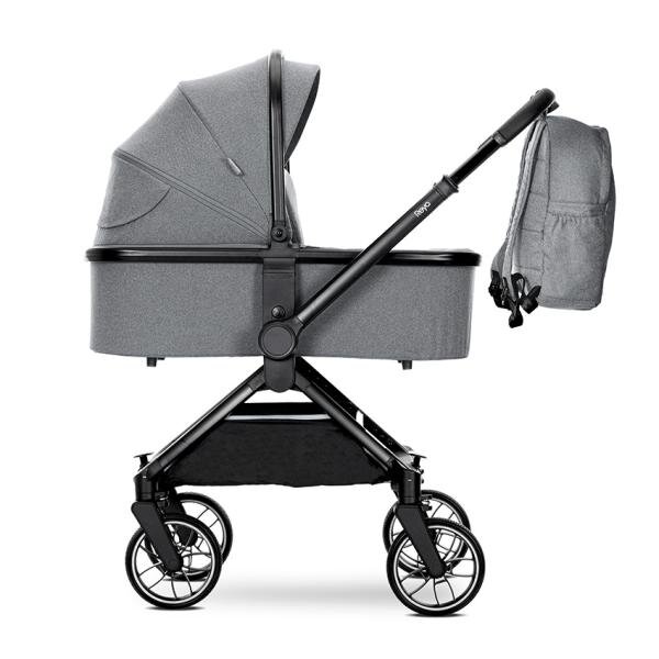LORELLI Carucior 2 in 1 pentru copii Reya Grey cadru din aluminiu suspensii geanta cos individual cu maner de transport maner si sezut reversibile greutate suportata 22 kg