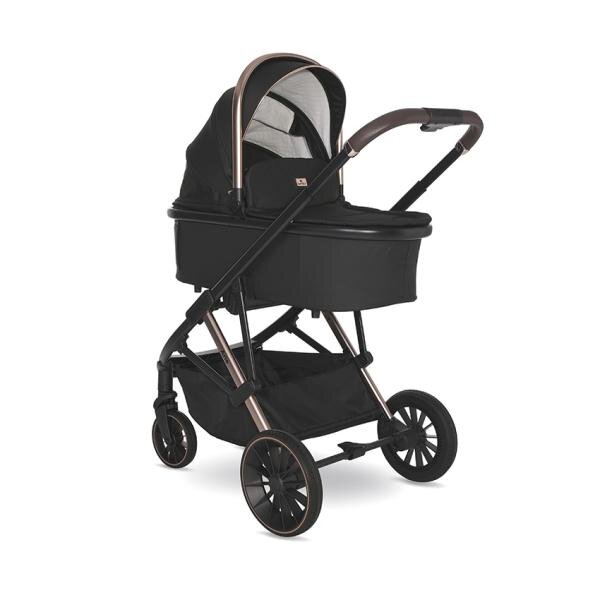 LORELLI Carucior 3 in 1 pentru copii Aria Black cosulet auto Aria Luxe 40-87 cm inclus cadru din aluminiu parte sport reversibila multiple accesorii greutate admisa 22 kg