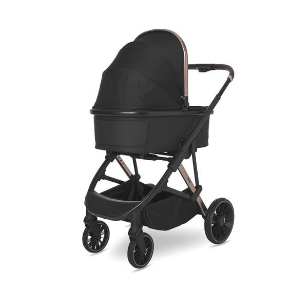 LORELLI Carucior 3 in 1 pentru copii Aria Black cosulet auto Aria Luxe 40-87 cm inclus cadru din aluminiu parte sport reversibila multiple accesorii greutate admisa 22 kg