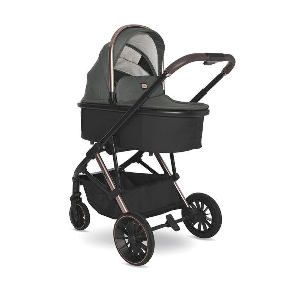 LORELLI Carucior 3 in 1 pentru copii Aria Green cosulet auto Aria Luxe 40-87 cm inclus cadru din aluminiu parte sport reversibila multiple accesorii greutate admisa 22 kg