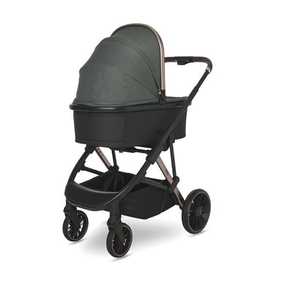LORELLI Carucior 3 in 1 pentru copii Aria Green cosulet auto Aria Luxe 40-87 cm inclus cadru din aluminiu parte sport reversibila multiple accesorii greutate admisa 22 kg