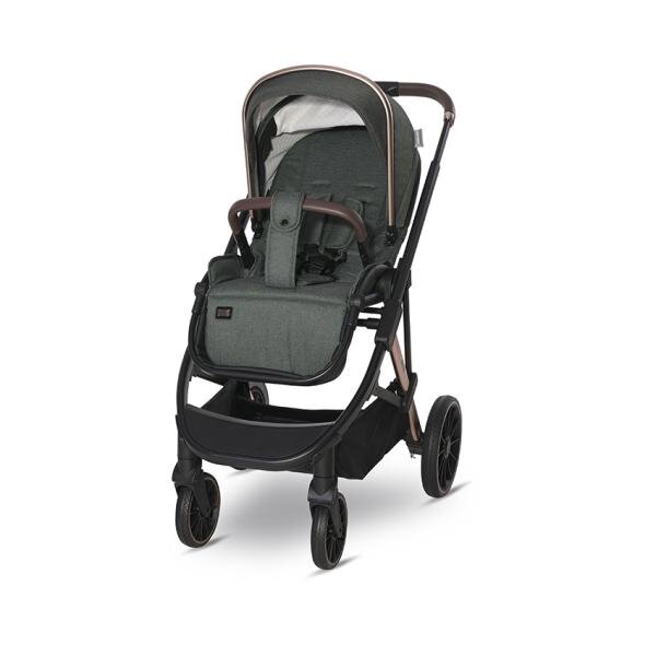 LORELLI Carucior 3 in 1 pentru copii Aria Green cosulet auto Aria Luxe 40-87 cm inclus cadru din aluminiu parte sport reversibila multiple accesorii greutate admisa 22 kg