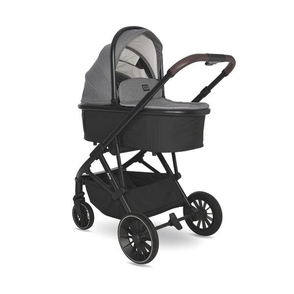 LORELLI Carucior 3 in 1 pentru copii Aria Grey cosulet auto Aria Luxe 40-87 cm inclus cadru din aluminiu parte sport reversibila multiple accesorii greutate admisa 22 kg