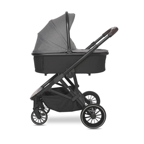 LORELLI Carucior 3 in 1 pentru copii Aria Grey cosulet auto Aria Luxe 40-87 cm inclus cadru din aluminiu parte sport reversibila multiple accesorii greutate admisa 22 kg