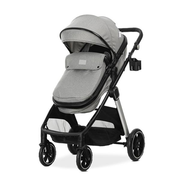 LORELLI Carucior 3 in 1 pentru copii Aspen Gri reversibil suspensii cadru din aluminiu geanta greutate suportata 22 kg