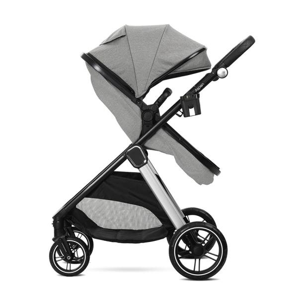 LORELLI Carucior 3 in 1 pentru copii Aspen Gri reversibil suspensii cadru din aluminiu geanta greutate suportata 22 kg