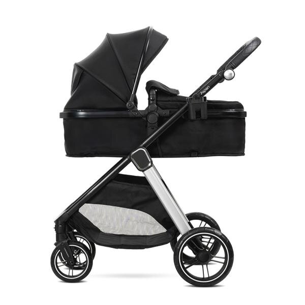 LORELLI Carucior 3 in 1 pentru copii Aspen Negru reversibil suspensii cadru din aluminiu geanta greutate suportata 22 kg