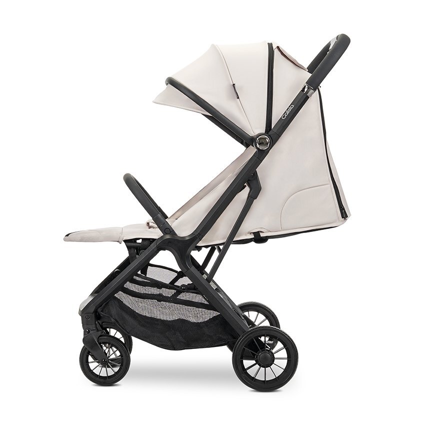 LORELLI Carucior pentru copii Calista Beige pliere automata cadru din aluminiu spatar reglabil 3 pozitii copertina extensibila 0-48 luni pana la 22 kg