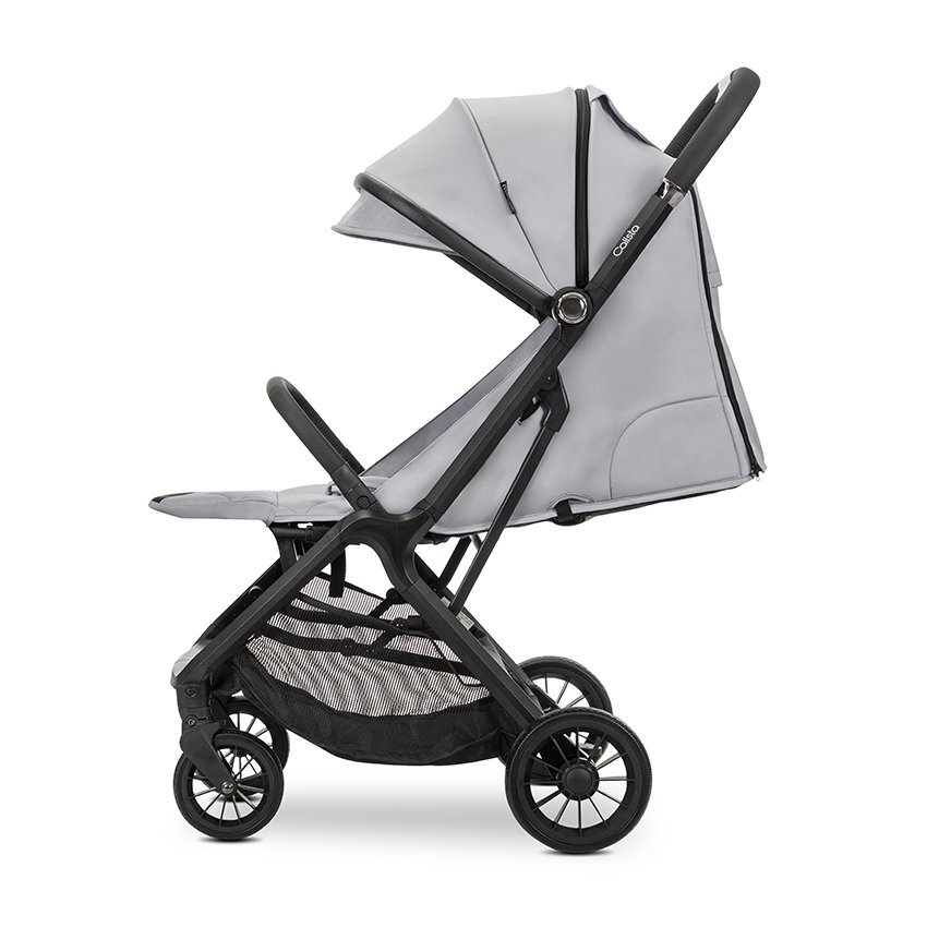 LORELLI Carucior pentru copii Calista Grey pliere automata cadru din aluminiu spatar reglabil 3 pozitii copertina extensibila 0-48 luni pana la 22 kg