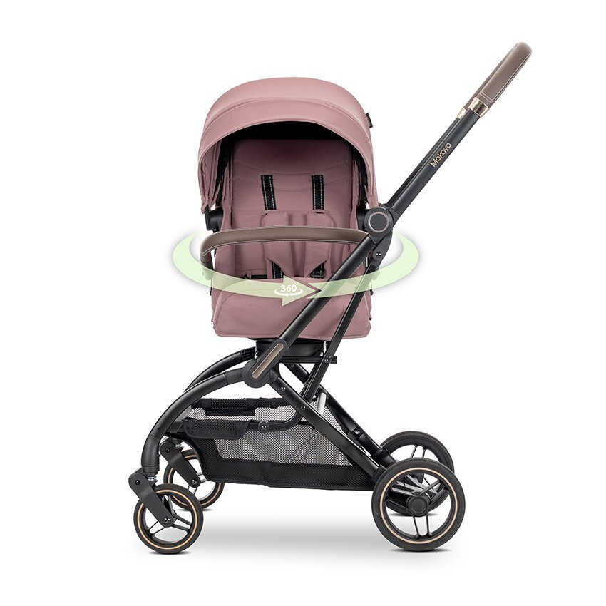 LORELLI Carucior pentru copii Makaya Pink cu scaun rotativ 360 grade cadru din aluminiu greutate admisa 22 kg