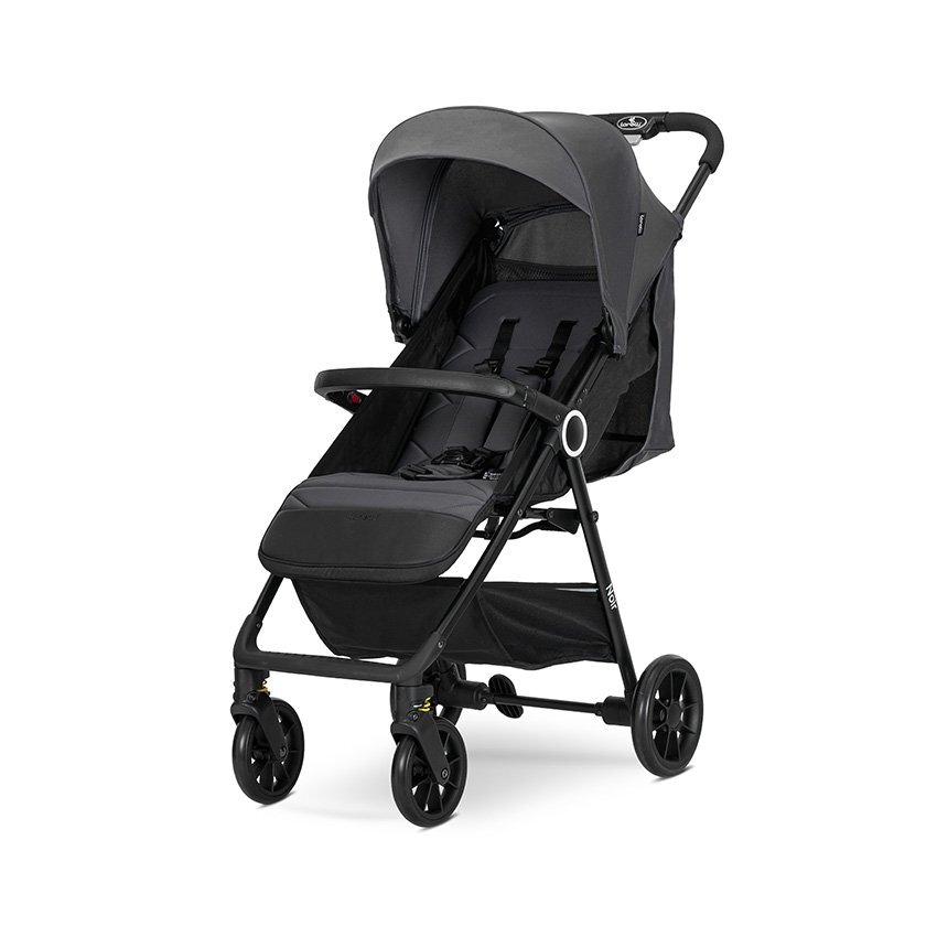 LORELLI Carucior pentru copii Noir Grey sistem de pliere cu o singura mana suspensii suport pentru picioare reglabil greutate suportata 22 kg