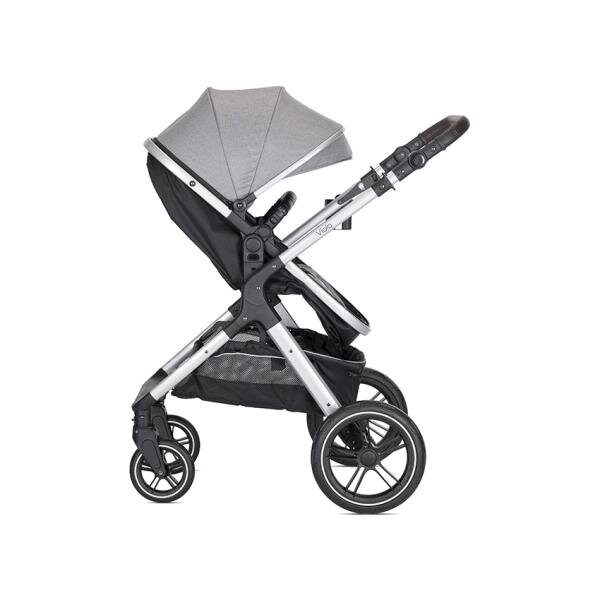 LORELLI Carucior pentru copii Viola Grey 3 in 1 cos auto Spirit inclus transformabil sezut reversibil maner ajustabil cadru din aluminiu suspensii bara detasabila pana la 22 kg multiple accesorii