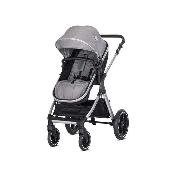 LORELLI Carucior pentru copii Viola Grey 3 in 1 cos auto Spirit inclus transformabil sezut reversibil maner ajustabil cadru din aluminiu suspensii bara detasabila pana la 22 kg multiple accesorii