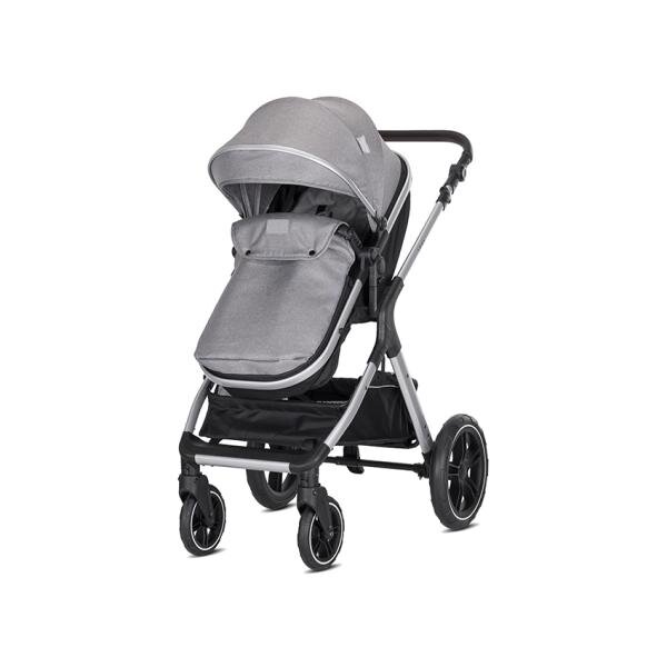 LORELLI Carucior pentru copii Viola Grey 3 in 1 cos auto Spirit inclus transformabil sezut reversibil maner ajustabil cadru din aluminiu suspensii bara detasabila pana la 22 kg multiple accesorii