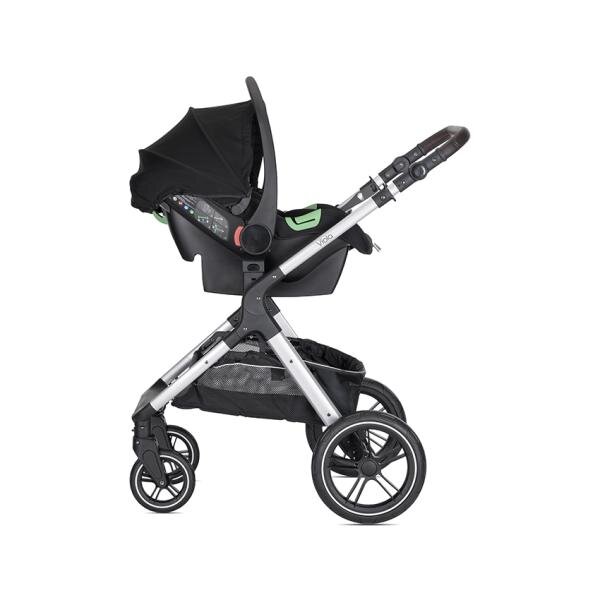 LORELLI Carucior pentru copii Viola Grey 3 in 1 cos auto Spirit inclus transformabil sezut reversibil maner ajustabil cadru din aluminiu suspensii bara detasabila pana la 22 kg multiple accesorii
