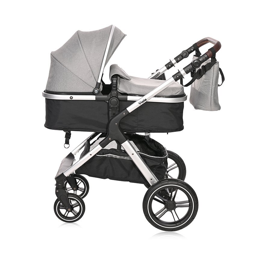 LORELLI Carucior pentru copii Viola Opaline Grey transformabil cu suspensii cadru din aluminiu parte sport reversibila bara frontala detasabila multiple accesorii greutate admisa 22 kg