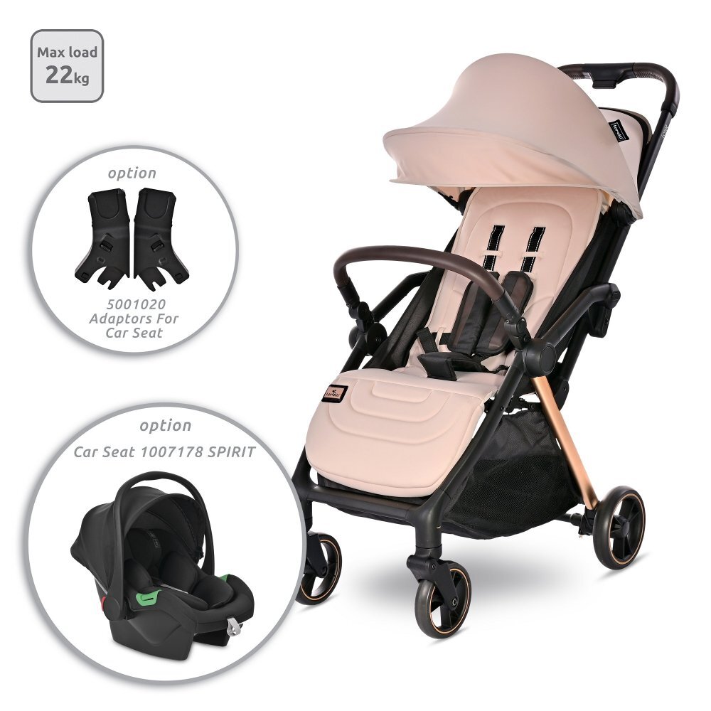 LORELLI Carucior pentru nou-nascut autofold Loret ultra-light pana la 22 kg Beige