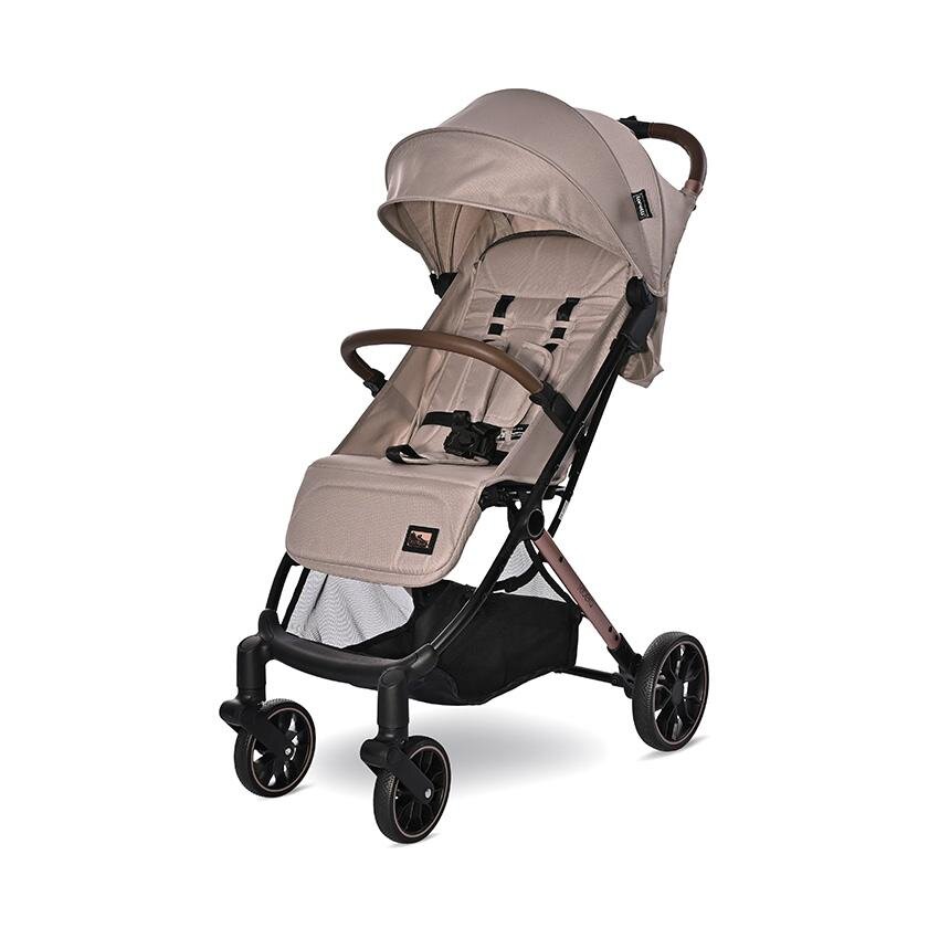LORELLI Carucior pentru nou-nascut Ribera tip troler dimensiuni compatibile avion Beige Warm