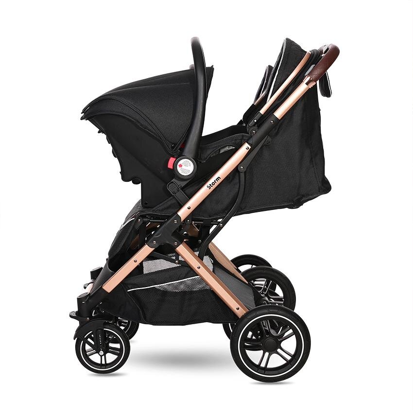 LORELLI Carucior pentru nou-nascut Storm pana la 22 kg cadru aluminiu Luxe Black