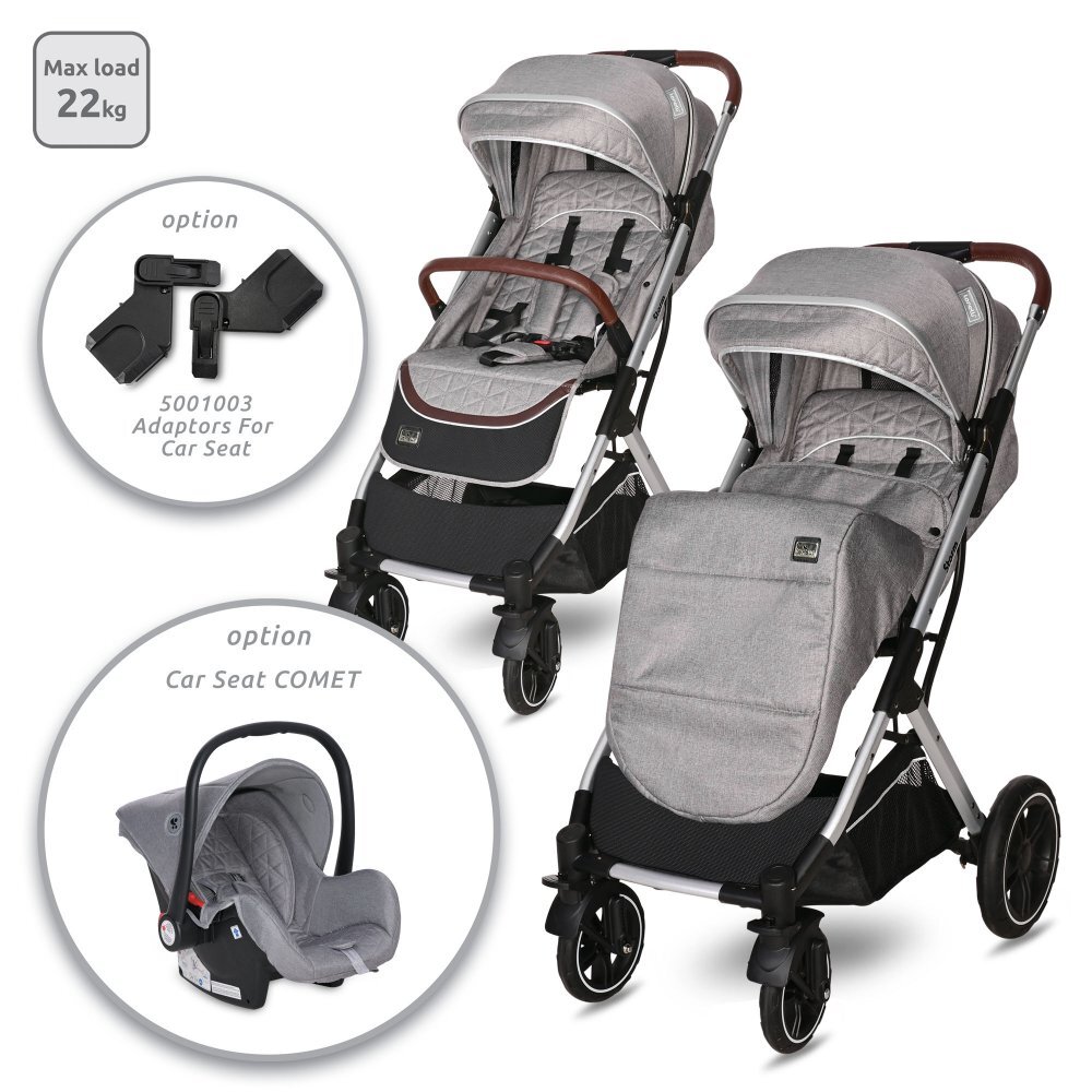LORELLI Carucior pentru nou-nascut Storm pana la 22 kg cadru aluminiu Opaline Grey