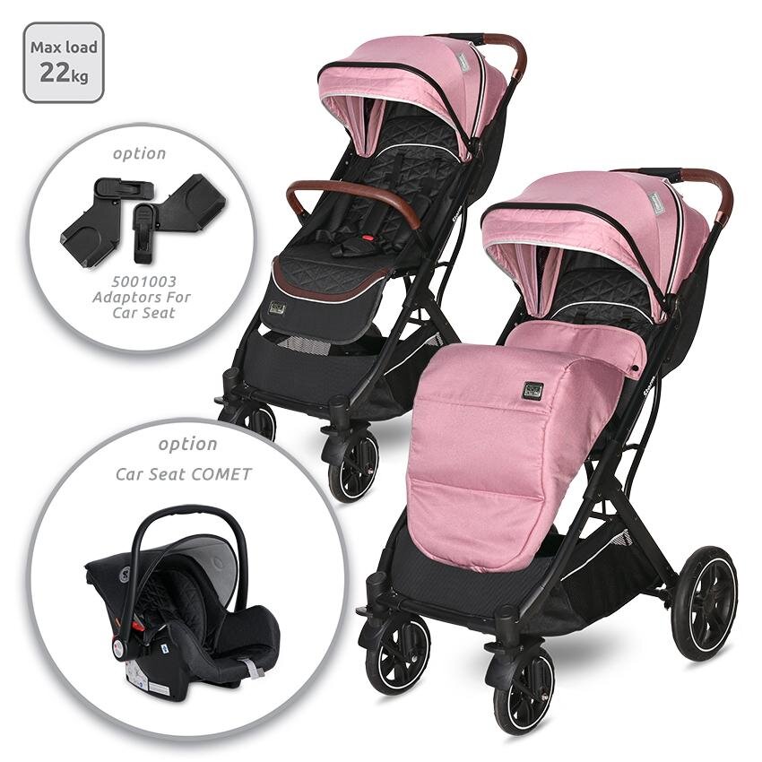 LORELLI Carucior pentru nou-nascut Storm pana la 22 kg cadru aluminiu Rose Quartz