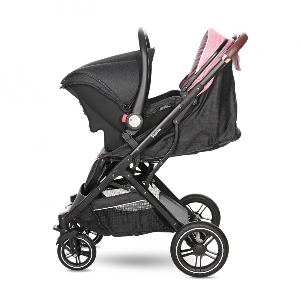 LORELLI Carucior pentru nou-nascut Storm pana la 22 kg cadru aluminiu Rose Quartz