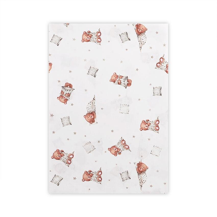 LORELLI Cearceaf bumbac ranforce 100 x 150 cm Bears Pillows Beige