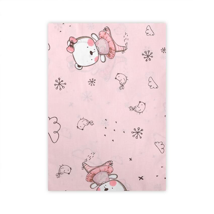 LORELLI Cearceaf bumbac ranforce 100 x 150 cm Pink Ballerina Bear