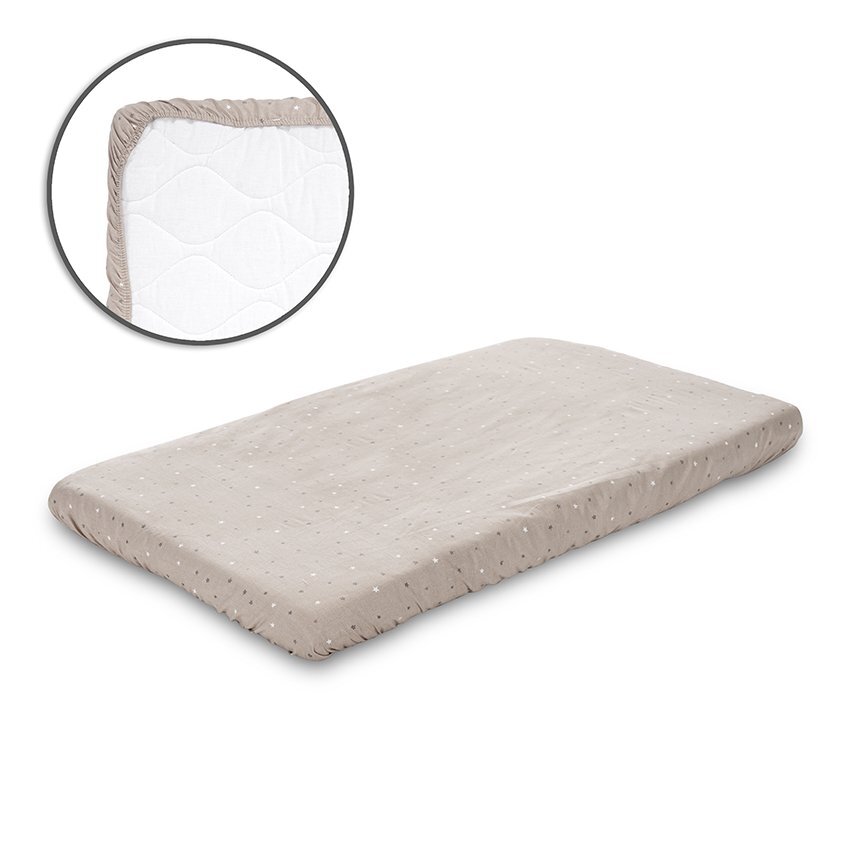 LORELLI Cearceaf cu elastic pentru patut 98x65 cm din bumbac ranforce Beige Sky