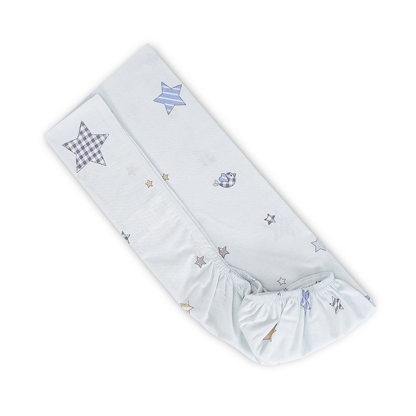 LORELLI Cearceaf cu elastic pentru patut 98x65 cm din bumbac ranforce Blue