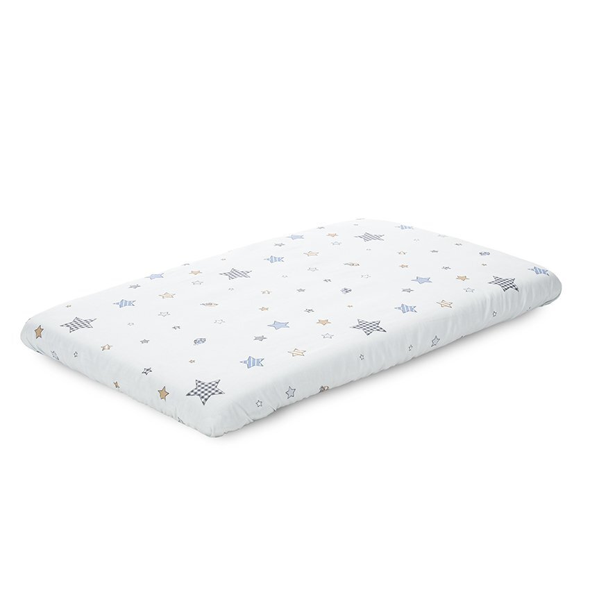 LORELLI Cearceaf cu elastic pentru patut 98x65 cm din bumbac ranforce Blue