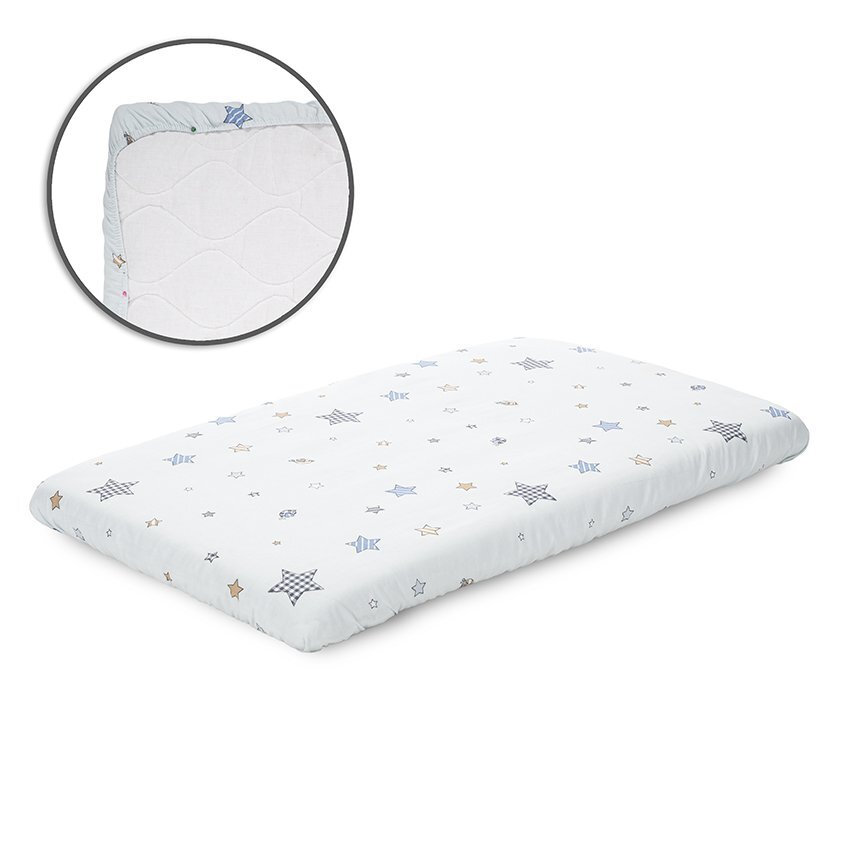 LORELLI Cearceaf cu elastic pentru patut 98x65 cm din bumbac ranforce Blue