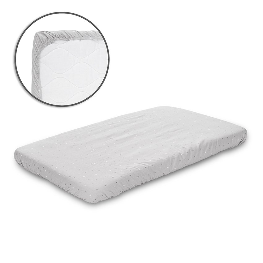 LORELLI Cearceaf cu elastic pentru patut 98x65 cm din bumbac ranforce Grey Sky