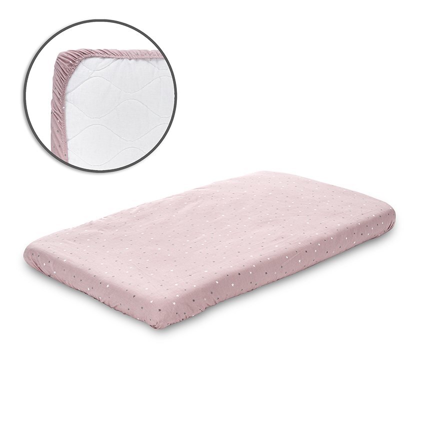 LORELLI Cearceaf cu elastic pentru patut 98x65 cm din bumbac ranforce Rose Sky