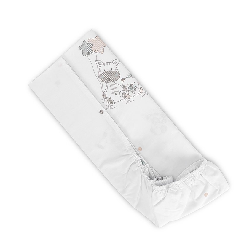 LORELLI Cearceaf cu elastic pentru patut 98x65 cm din bumbac ranforce White Giraffe