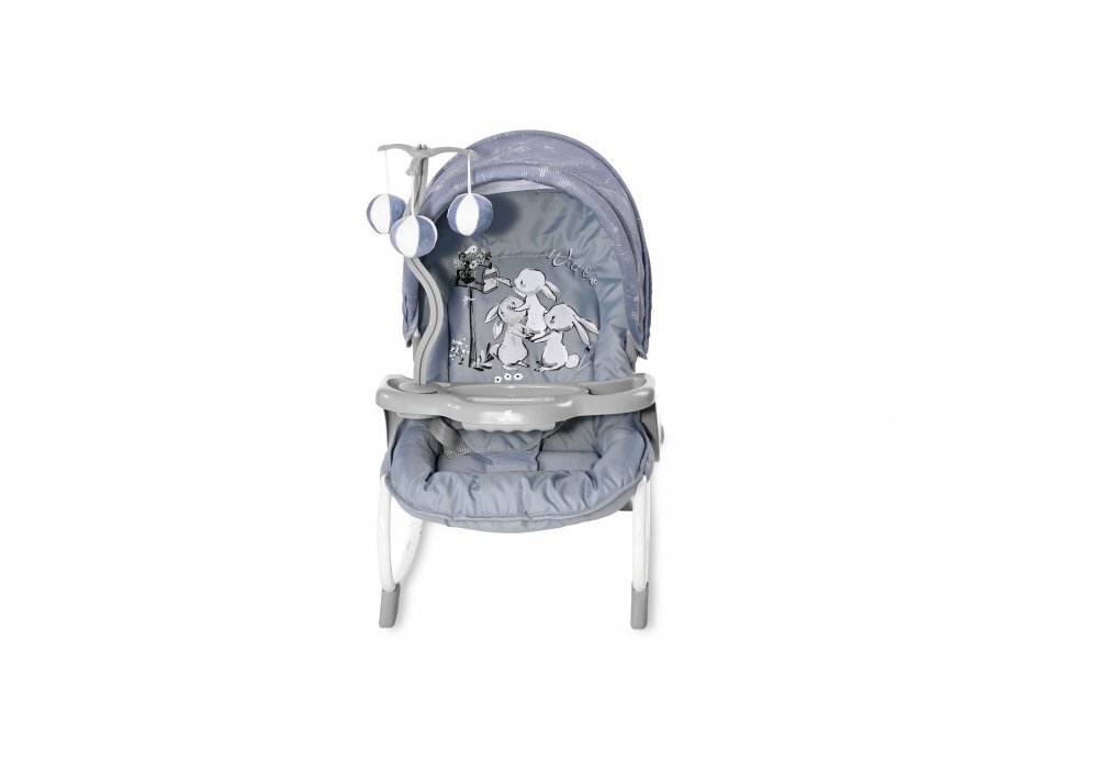 LORELLI Fotoliu balansoar Dream Time Silver Blue Rabbits