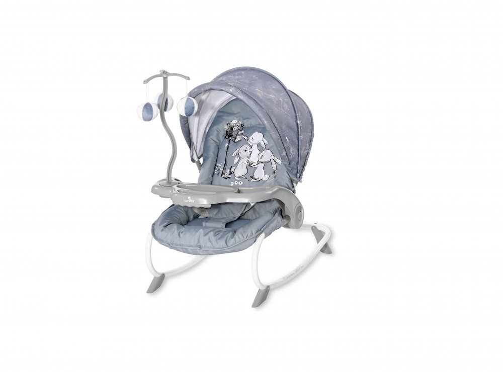 LORELLI Fotoliu balansoar Dream Time Silver Blue Rabbits