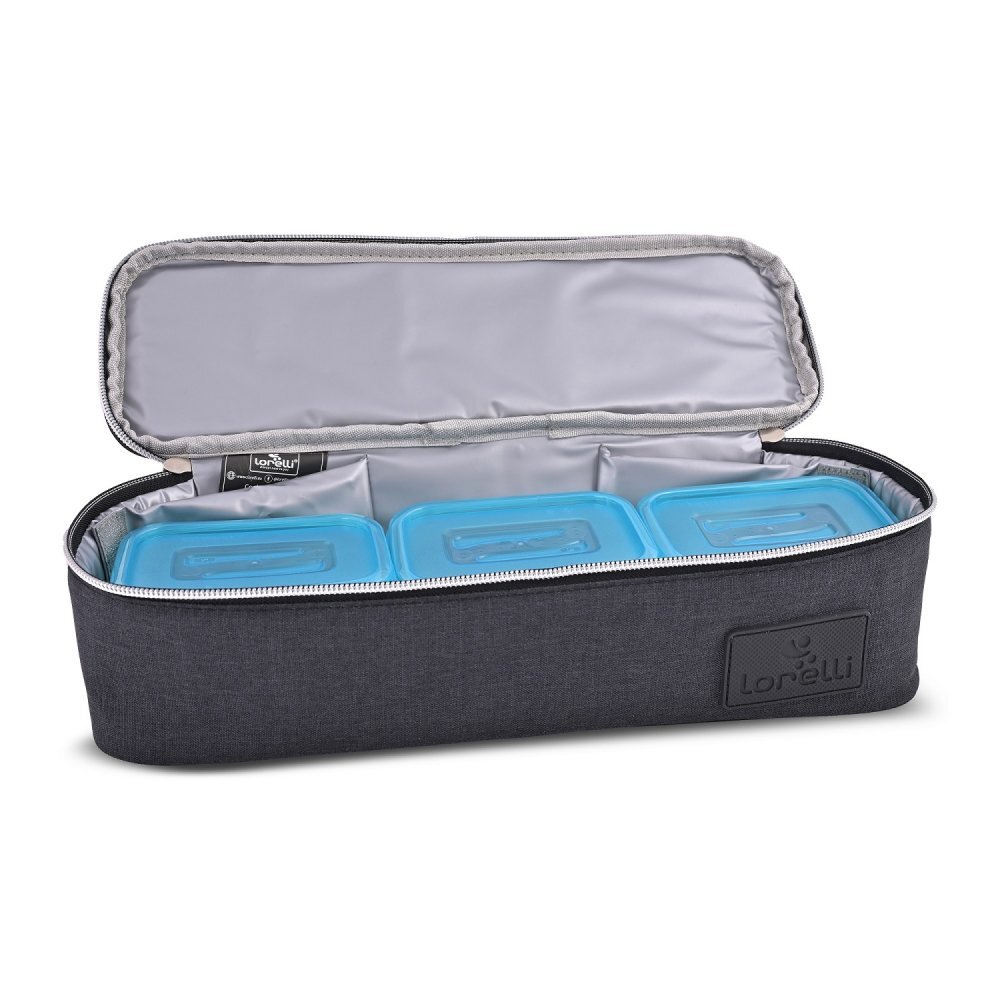 LORELLI Geanta termica pentru mancare Avy 3 cu compartimente detasabile 33x11x10 cm black