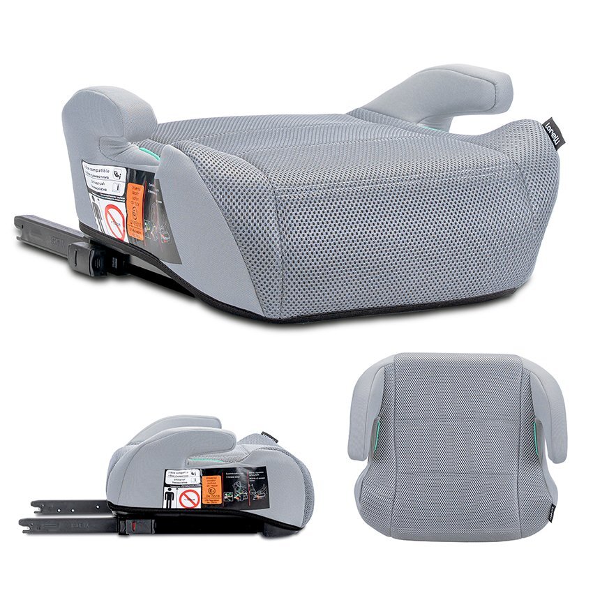 LORELLI Inaltator auto pentru copii Zen Grey i-Size cu isofix conectori pentru ghidaj 125-150 cm 6-12 ani