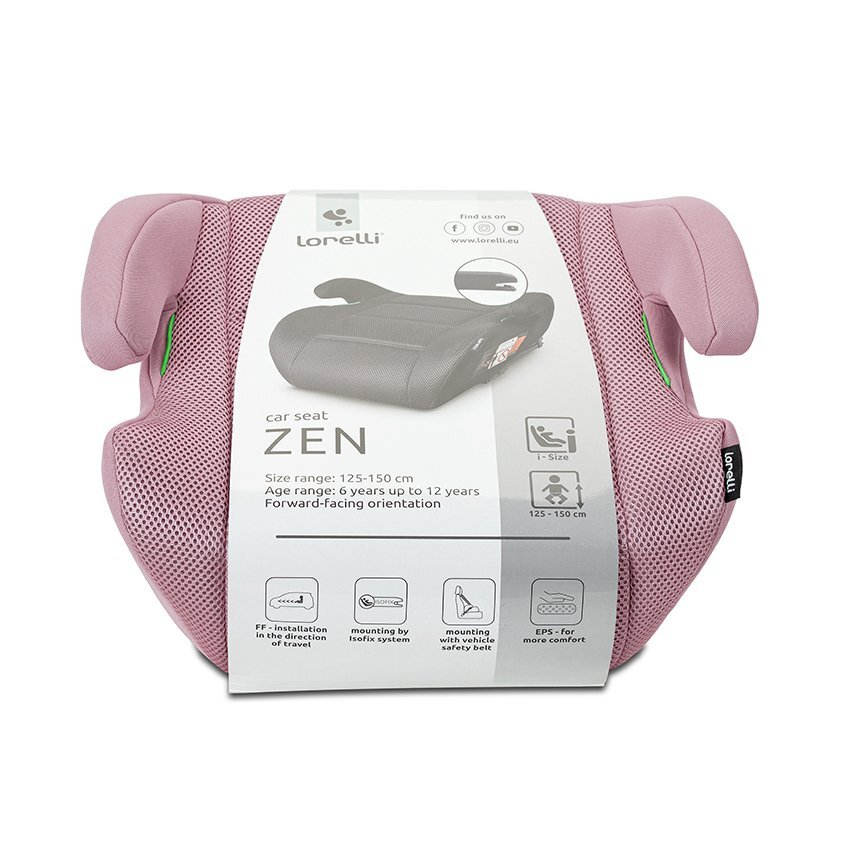 LORELLI Inaltator auto pentru copii Zen Rose i-Size cu isofix conectori pentru ghidaj 125-150 cm 6-12 ani