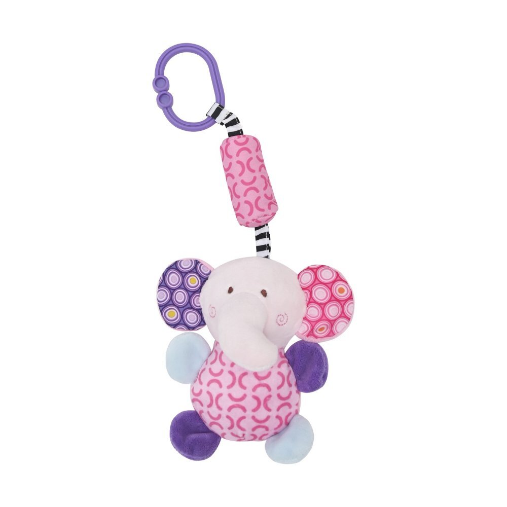 LORELLI Jucarie de plus 13 cm clopotel si oglinda 0 luni+ elefant