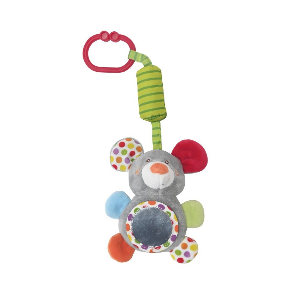 LORELLI Jucarie de plus 13 cm clopotel si oglinda 0 luni+ soricel
