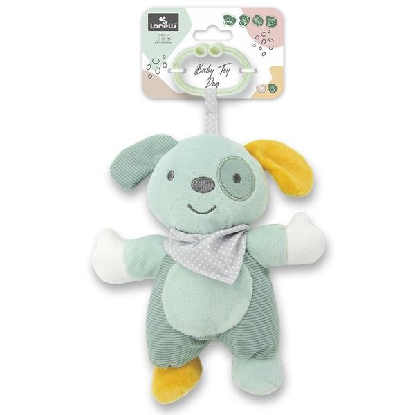 LORELLI Jucarie de plus Catelus Verde 22 cm zornaitoare 0 luni+