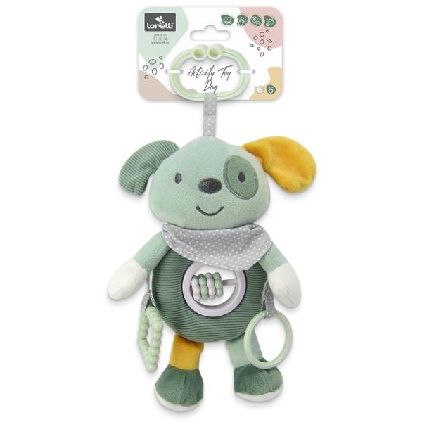 LORELLI Jucarie de plus cu inel pentru agatat Catelus Verde 24 cm 0 luni+