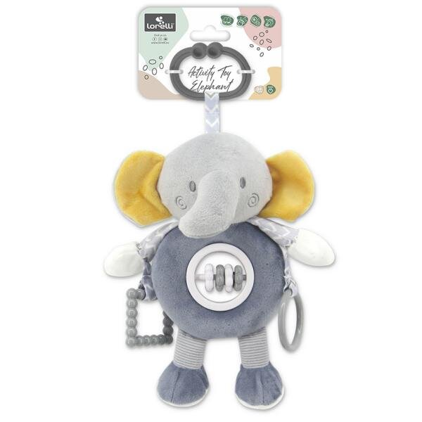 LORELLI Jucarie de plus cu inel pentru agatat Elefant Gri 24 cm 0 luni+