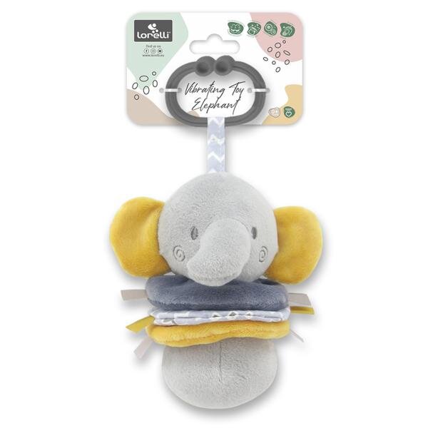 LORELLI Jucarie de plus Elefant Gri 16 cm cu vibratie 0 luni+