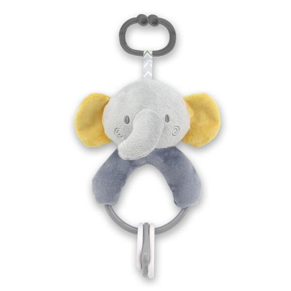 LORELLI Jucarie de plus Elefant Gri 20 cm cu forme geometrice zornaitoare 0 luni+