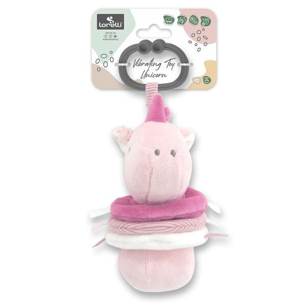 LORELLI Jucarie de plus Unicorn Roz 16 cm cu vibratie 0 luni+
