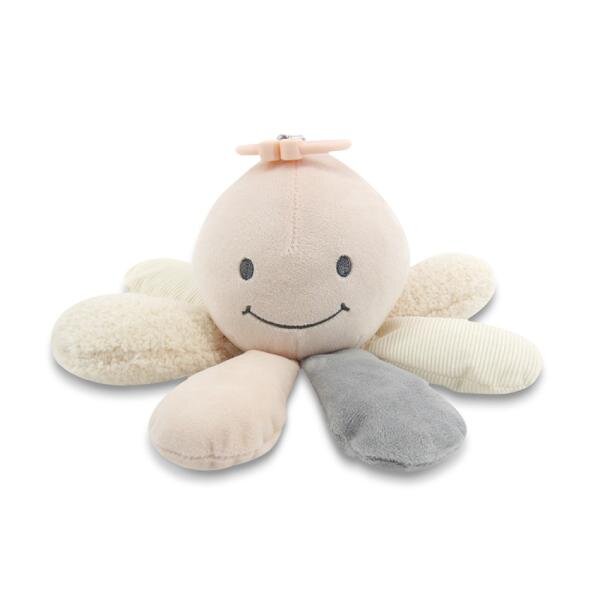 LORELLI Jucarie din plus cu zornaitoare si zona fosnaitoare Octopus Natural Beige 0 luni+